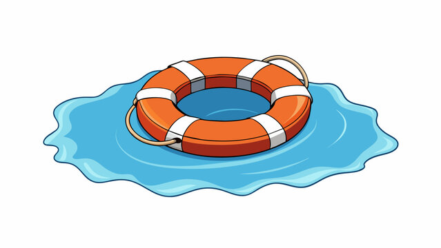 A life preserver floating in the ocean symbolizes insurance. The preservers ability to keep a person afloat and prevent them from drowning is similar. Cartoon Vector