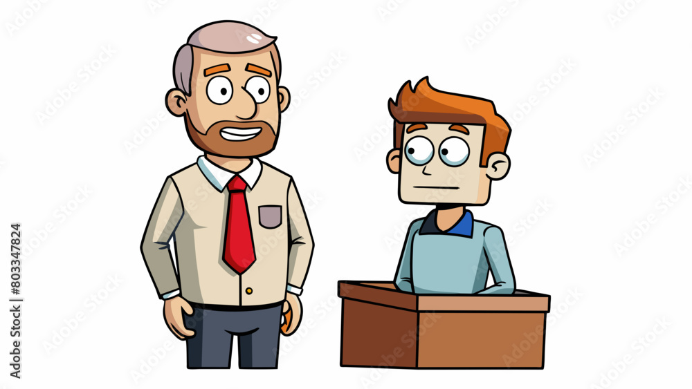 Poster A man assumes that his new coworker is unfriendly because they rarely speak or engage in small talk. This assumption is based on the characteristic of. Cartoon Vector