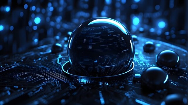 Innovation future nanotechnology, black cyber identity, blue tech, datum reality code, binary high digit, science fiction, virtual advance system technology, technically