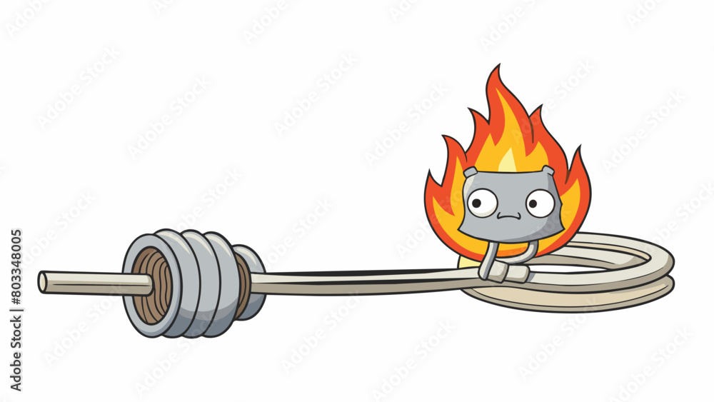 Aufkleber a metal wire is heated with a flame and quickly turns red hot showing a noticeable change in tempera