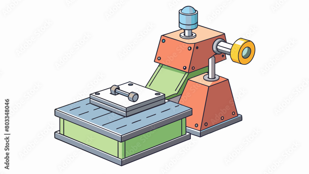 Aufkleber a metal stamping machine pressing a sheet of metal into a specific shape using a die. the metal shee