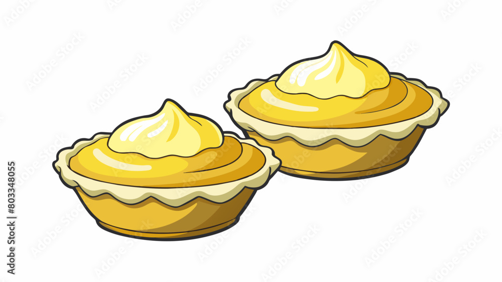 Poster A mini pie bitesized and perfect for sharing with a crisp shortbread crust and a filling of tangy lemon curd dusted with powdered sugar.. Cartoon Vector