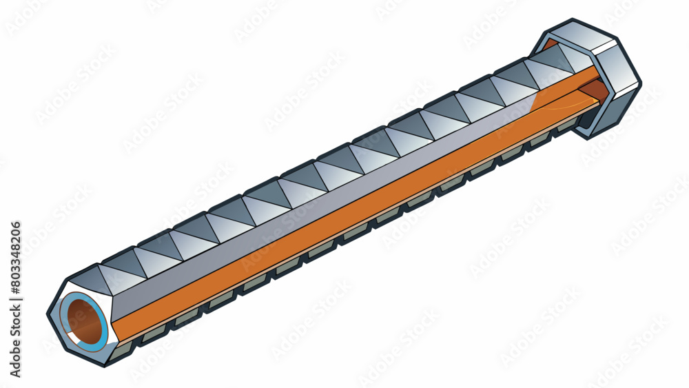 Poster An angled metal bar with a circular end used to rotate and drive various components of industrial machines. Its surface is covered in teeth or ridges. Cartoon Vector