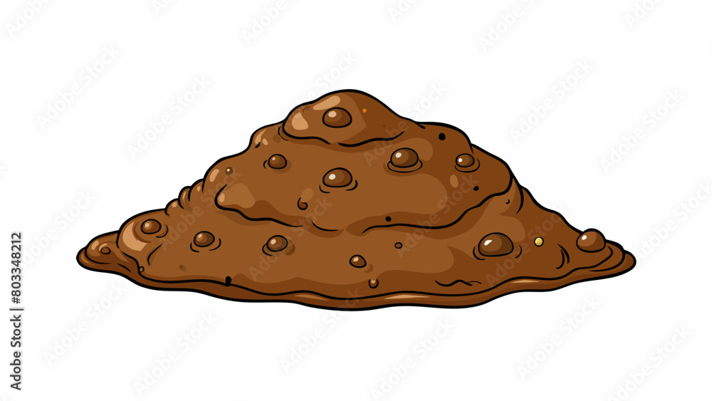 Poster An ankledeep layer of dark squishy mud with a distinct smell of earth and decay. Its appearance resembles chocolate pudding but its consistency is. Cartoon Vector