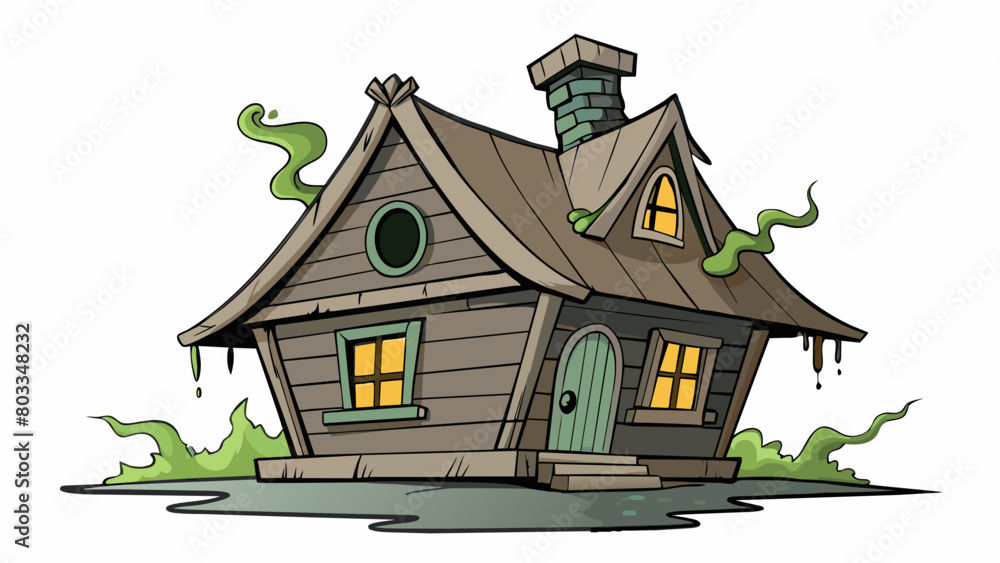 Poster an eerie atmosphere is created in a dark abandoned house with creaking floorboards flickering lights
