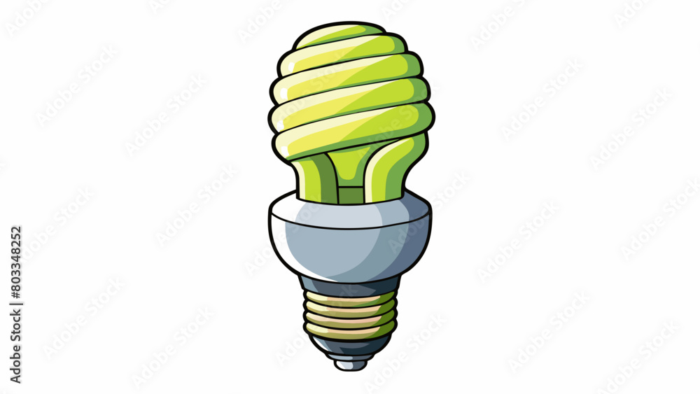 Aufkleber An energyefficient light bulb with a high lumenstowatts ratio producing a bright light while using less electricity.. Cartoon Vector