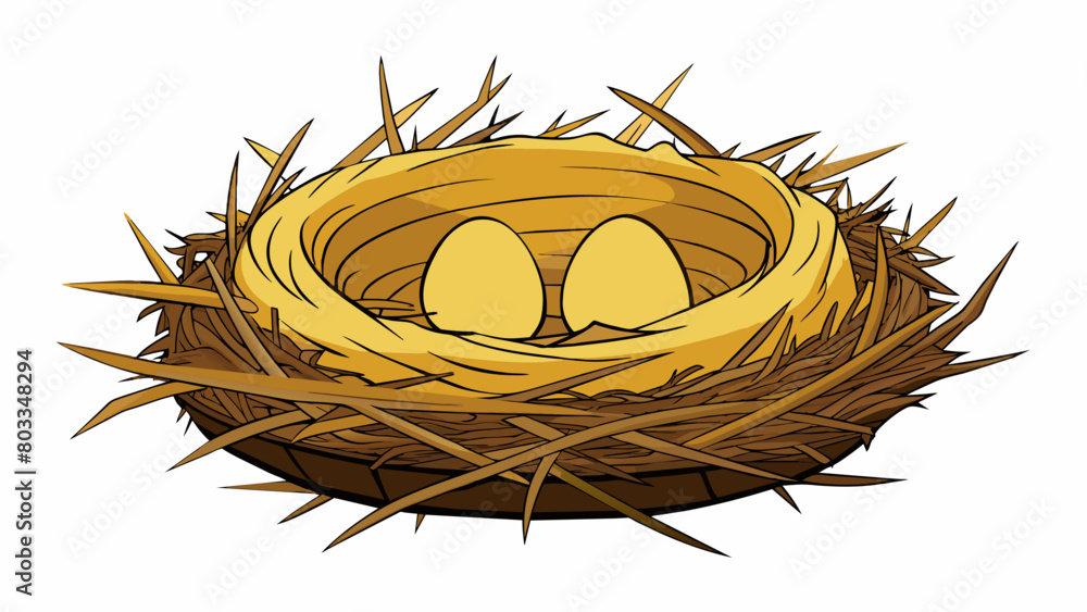Poster an empty birds nest abandoned by its inhabitants now lifeless and decaying.. cartoon vector
