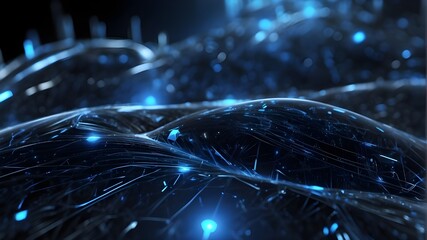 Innovation future nanotechnology, black cyber identity, blue tech, datum reality code, binary high digit, science fiction, virtual advance system technology, technically