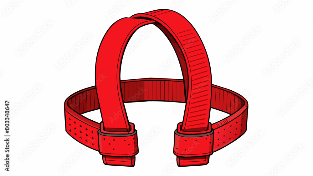 Poster A pair of bright red lifting ss with a textured nonslip surface to ensure a secure grip. The ss are made of flexible fabric with reinforced stitching. Cartoon Vector