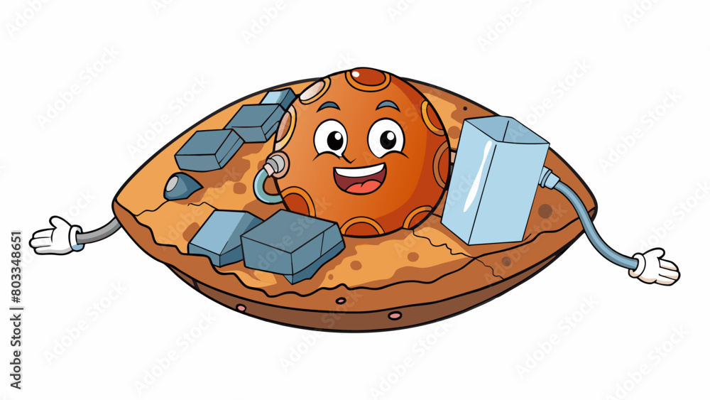 Poster A of rich copper ore hidden deep within the earth and prized for its conductive properties in creating electrical wires.. Cartoon Vector