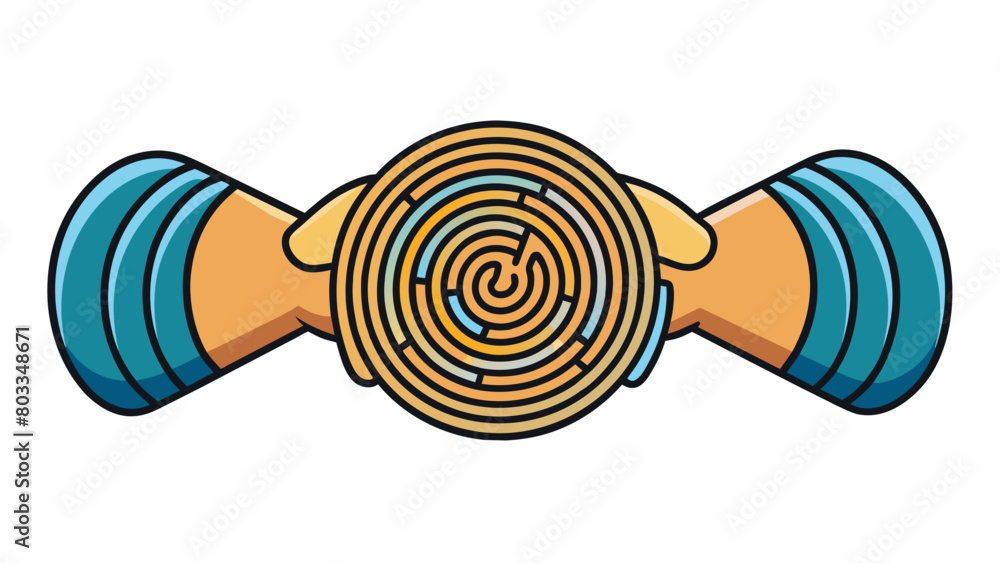 Poster A pair of hands holding Two hands with their own unique fingerprints and features come together to hold and support each other. This represents the. Cartoon Vector