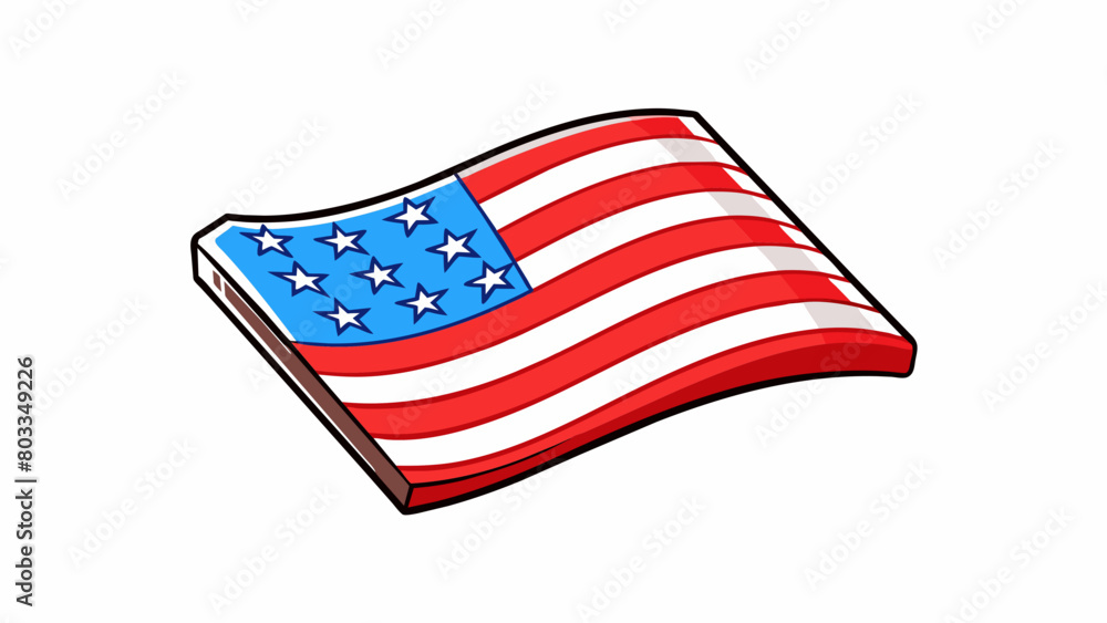 Poster a red and white striped flag with a blue rectangle and white stars in the corner recognized as a nat