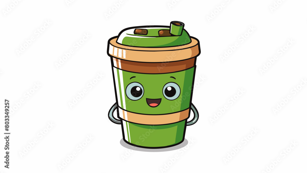 Poster a reusable coffee cup instead of using a disposable coffee cup every day using a reusable cup made o