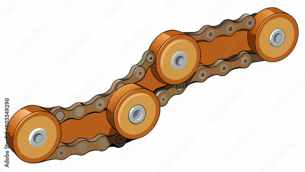 Poster A rusted bicycle chain that constantly gets stuck and is difficult to pedal smoothly.. Cartoon Vector
