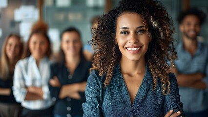 Obraz premium Recruitment business with one person at the center of human resources. Concept Recruitment Strategies, HR Management, Talent Acquisition, Staffing Solutions, Employment Trends