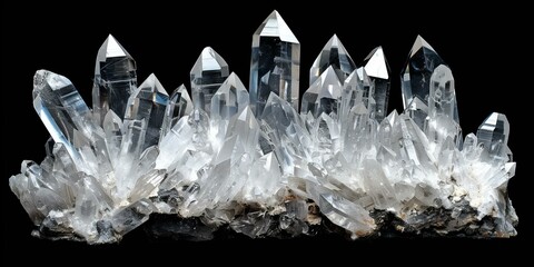 Colorless quartz crystal cluster from Minas Gerais, Brazil