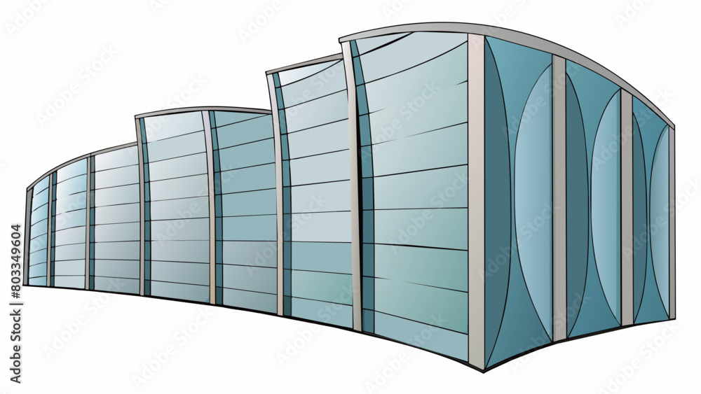 Poster a set of sleek curved panels made from reflective sheet metal used to construct the exterior of a fu