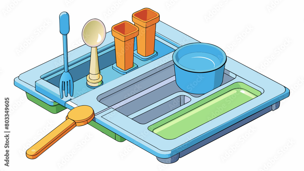 Poster a set of plastic utensils being produced through injection molding. the utensils smooth polished sur