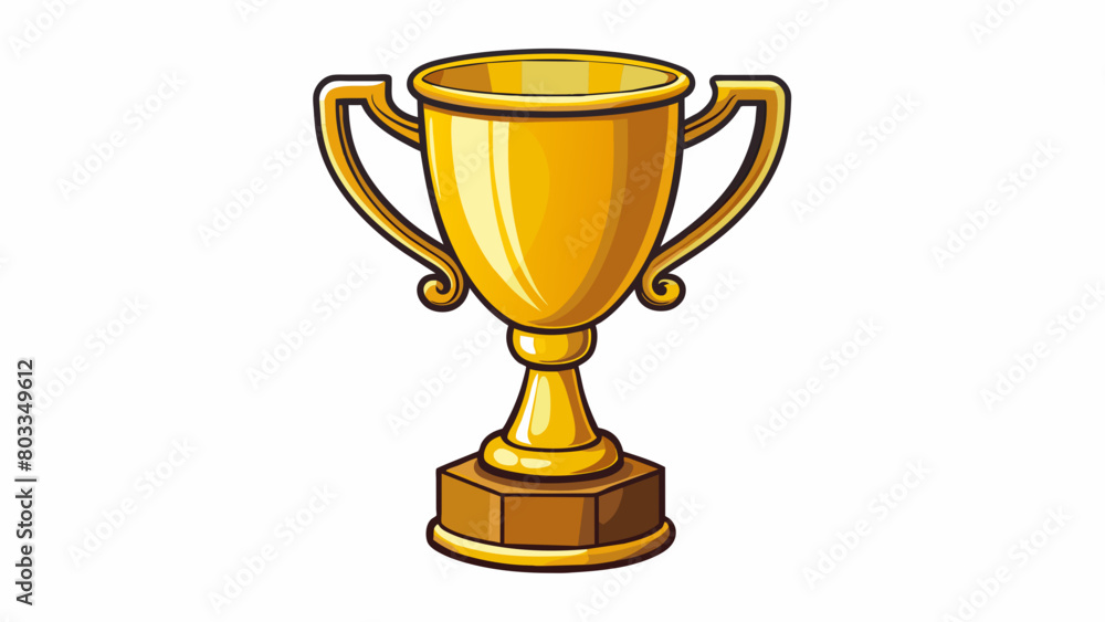 Poster a shiny gold trophy with intricate engravings and a gleaming base. this symbolizes the goal of achie