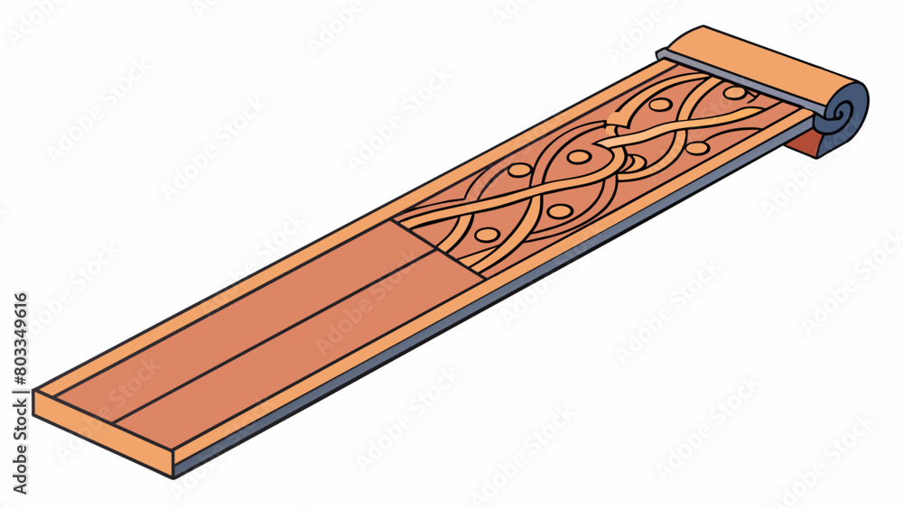 Poster A sheet of clay is pressed through a long narrow slit in a tool producing a flat strip with textured lines running down its length. The objects. Cartoon Vector