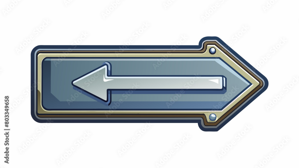 Poster A sign with an arrow pointing left indicating a oneway street. The sign is made of metal and has reflective paint making it visible from a distance.. Cartoon Vector