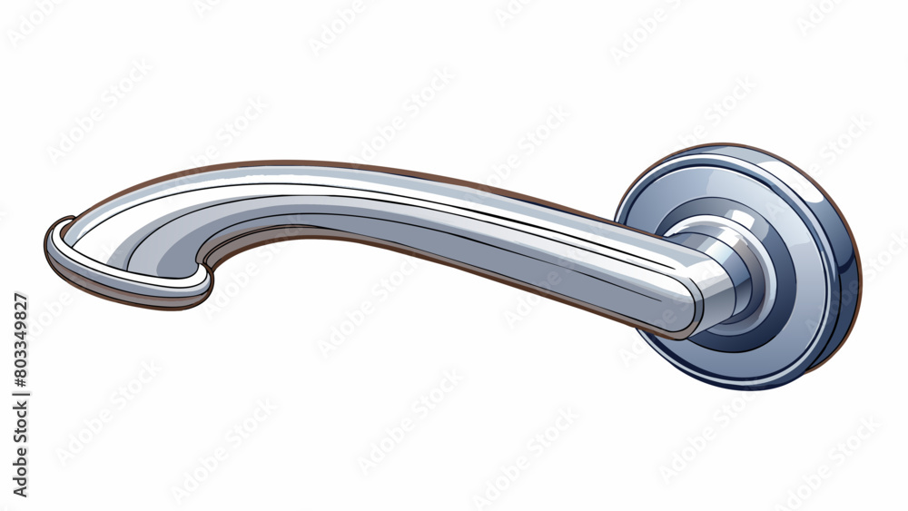 Poster a sleek polished metal door handle crafted through die casting. the handles sleek design and flawles