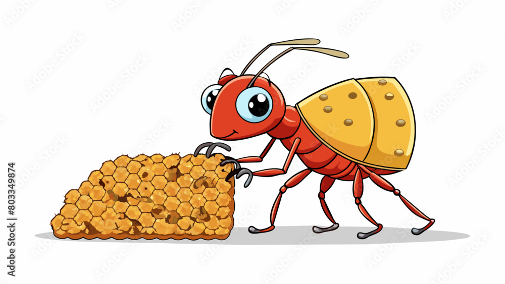 Poster a small ant carrying a crumb ten times its size tirelessly marching back to its colony to contribute