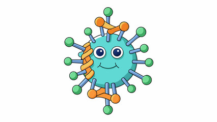 A small invisible entity made up of DNA or RNA that can hijack living cells to multiply and spread.. Cartoon Vector