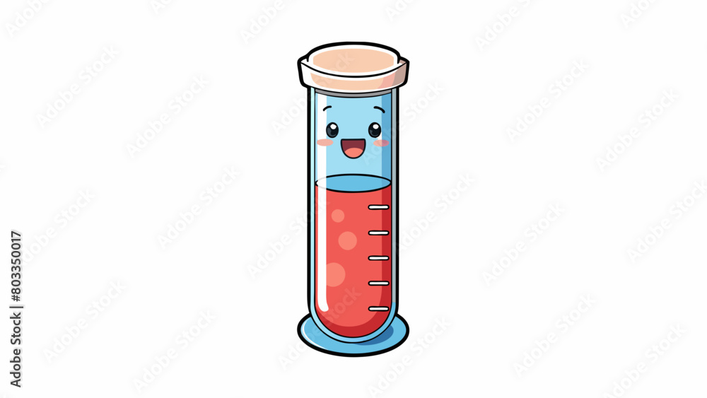 Poster a small test tube with a ph indicator strip inside used by chemists to measure the acidity or alkali