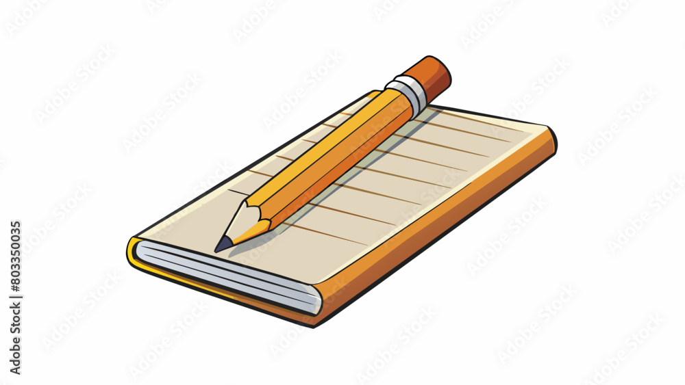 Canvas Prints A smooth wooden pencil with a fine tip gliding along the surface of a blank notebook with effortless precision. Its faint grey lines create a clean. Cartoon Vector