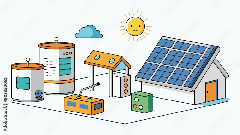 Poster a solar energy system is a setup that converts sunlight into electricity through the use of solar pa