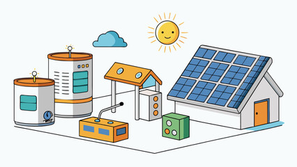 A solar energy system is a setup that converts sunlight into electricity through the use of solar panels batteries and inverters. These components are. Cartoon Vector