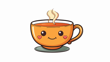 A soothing cup of tea its fragrance and warmth bringing comfort and relaxation reflecting the peaceful and calming effect that love has on the mind. Cartoon Vector
