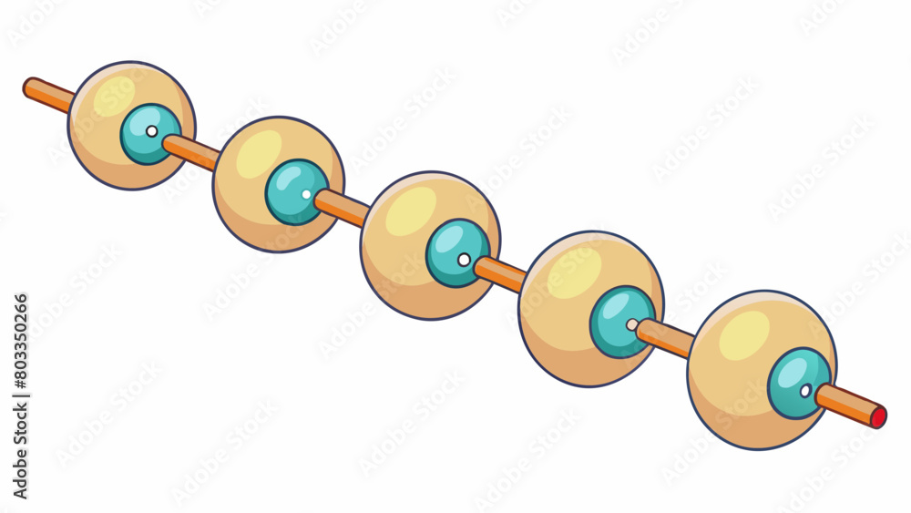 Poster A string of tiny interconnected orbs that resemble a row of beads. The object is constantly moving and changing shape as it helps to transport. Cartoon Vector