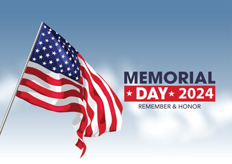 happy memorial day USA. American flag. vector illustration design