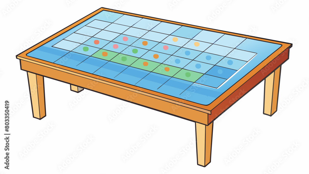 Poster A table listing the average temperatures for each season in a particular region with the highest and lowest temperatures highlighted for easy. Cartoon Vector