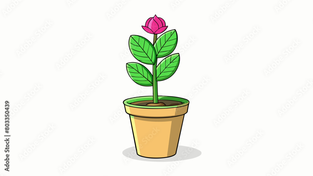 Poster a tall leafy plant standing in a pot on a sunny windowsill. its vibrant green leaves are wide and ro