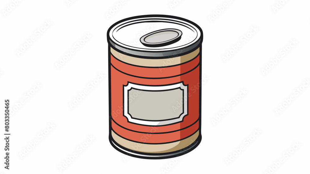 Aufkleber a tall cylindrical tin can with a resealable metal lid adorned with a simple label featuring bold ty