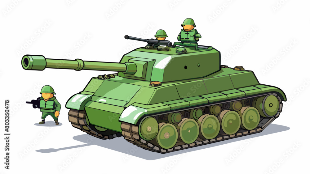 Poster a tank painted in shades of green and brown idling menacingly with its cannon pointed forward. its h