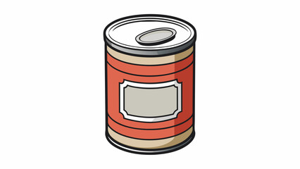 A tall cylindrical tin can with a resealable metal lid adorned with a simple label featuring bold typography and a minimalist black and white design.. Cartoon Vector