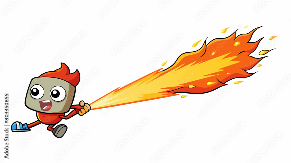 Poster A tiny spark igniting into a roaring flame consuming everything in its path fueled by the desire to rise higher and burn brighter refusing to be. Cartoon Vector