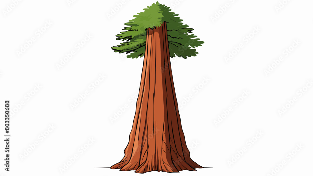 Poster a towering redwood tree standing over 300 feet tall providing shade shelter and oxygen for its surro