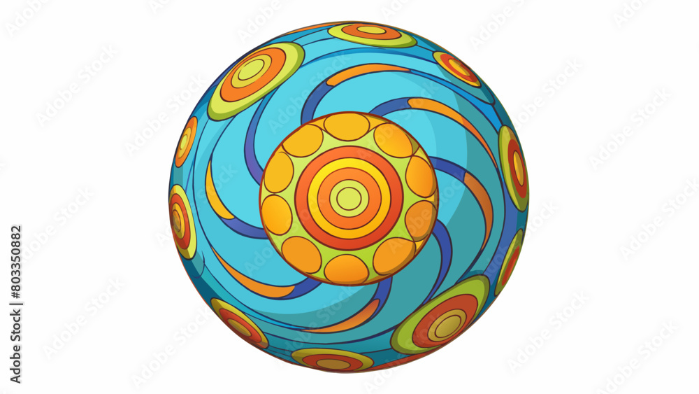 Poster A vibrant pulsating orb with intricate swirling patterns almost like a kaleidoscope. It radiates warmth and vitality reminding us of its essential. Cartoon Vector
