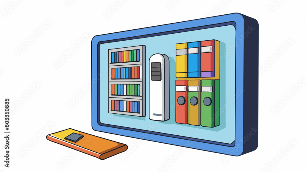 Poster A virtual library With access to a vast array of information and resources the internet can be seen as a virtual library. From educational resources. Cartoon Vector