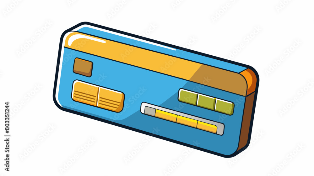 Poster Credit card A plastic card with a shiny surface and embossed numbers on the front. It also has a magnetic strip and a signature panel on the back. The. Cartoon Vector