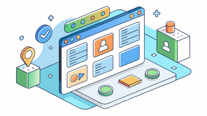  Clean and organized interface with clear navigation options and visually appealing design . Cartoon Vector