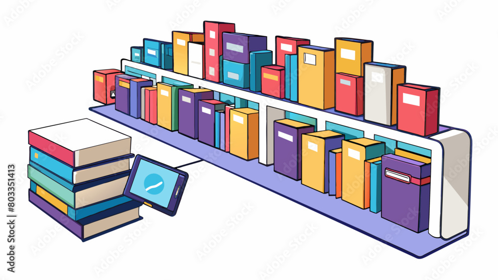 Poster Imagine a virtual library filled with rows of digital books and media. Stockpile is like this but instead of books it holds a vast collection of. Cartoon Vector
