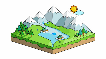 In a mountainous climate the air becomes cooler and thinner as you increase in elevation resulting in varying temperature and precipitation levels at. Cartoon Vector