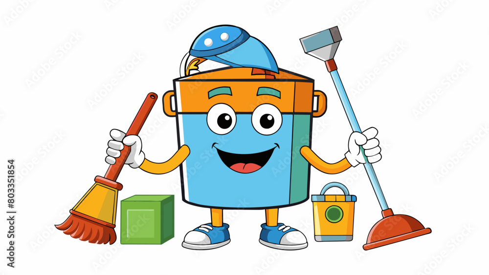 Poster  Object characteristics Household task multiple cleaning responsibilities.. Cartoon Vector