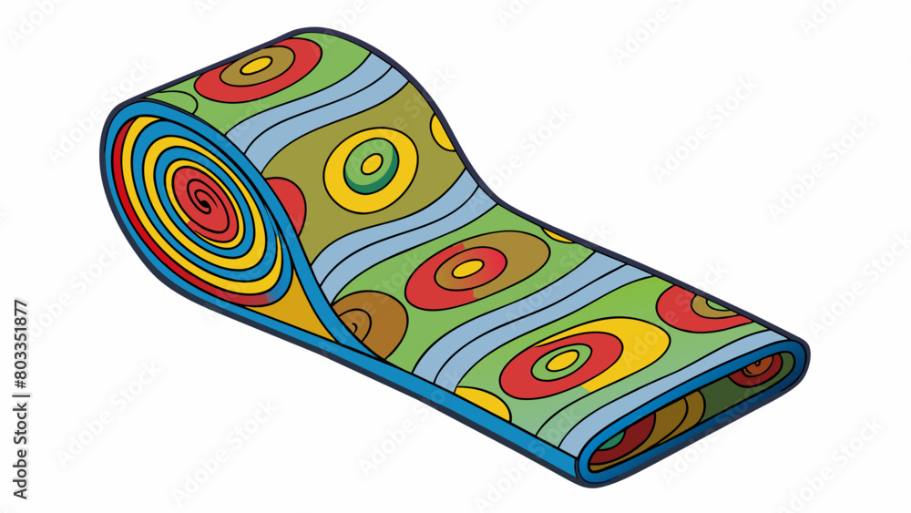 Poster Object A A thin flexible strip of material adorned with colorful patterns and designs. It feels smooth and silky to the touch and can be tightly into. Cartoon Vector
